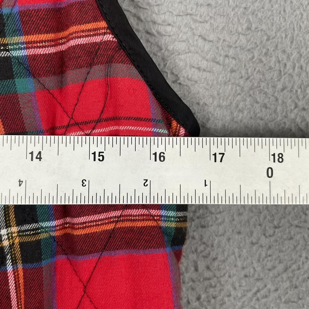 Croft & Barrow Vest Womens S Red Plaid Quilted Padded Insulated Collared - Picture 8 of 9